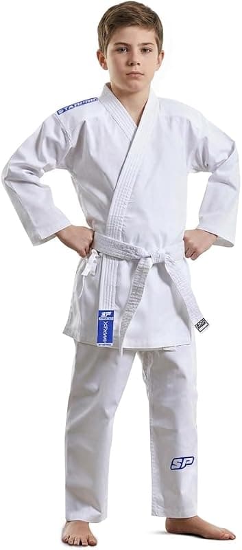 Gi Kimono de Karaté — uniforme coton adulte et enfant avec ceinture blanche