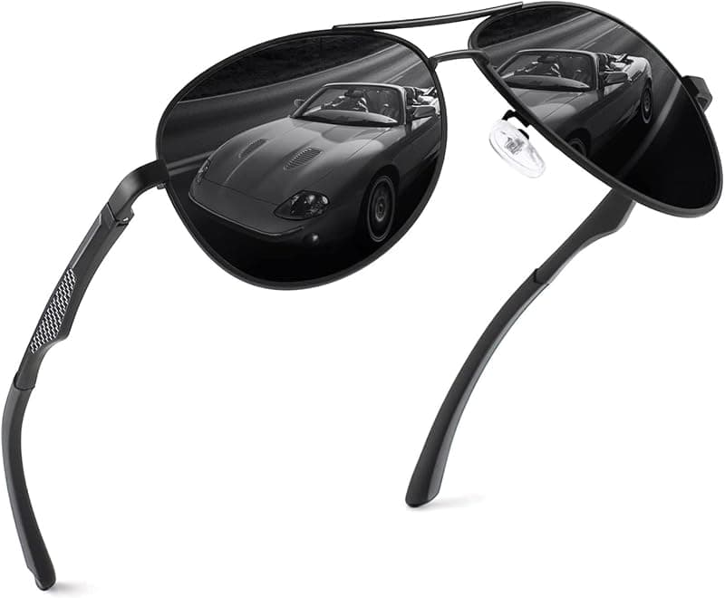Lunettes de soleil homme aviateur — Monture AL-MG polarisées UV400