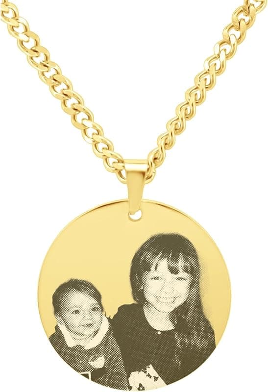 Collier médaille gravée personnalisée