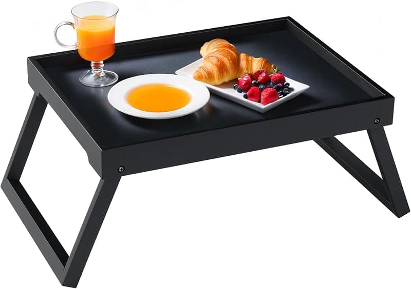 Table de Lit en Bambou avec Pied Pliant