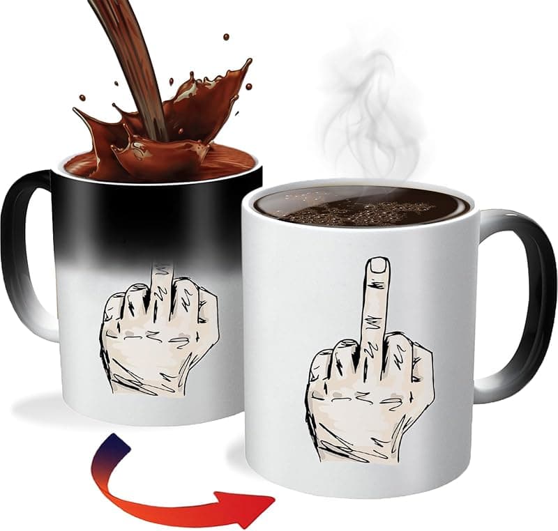 Tasse magique thermoréactive — Doigt d'honneur révélateur