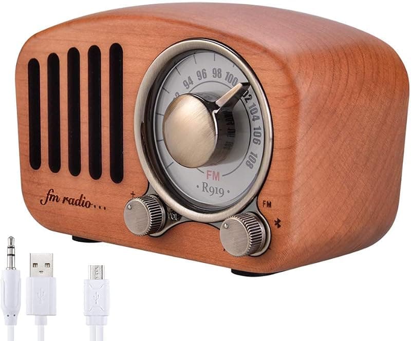 Qoosea — Radio Bluetooth rétro en bois