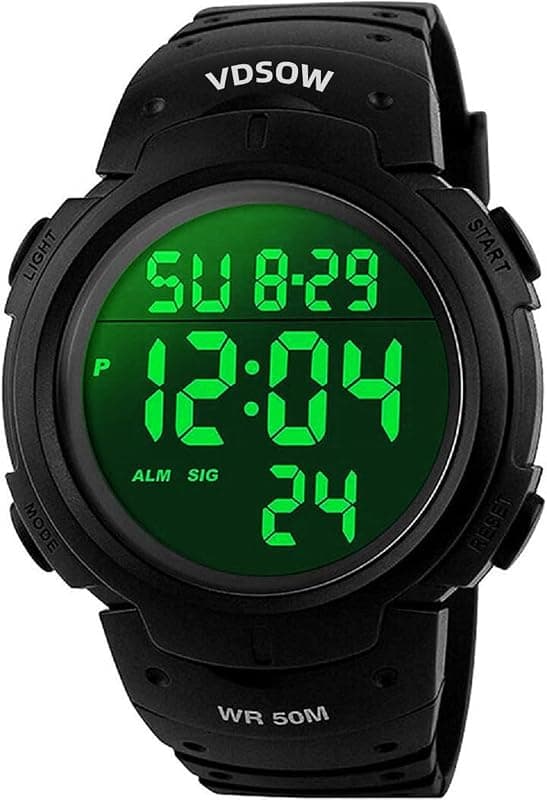 Montre Sport Militaire Étanche avec Chronomètre et Rétroéclairage LED