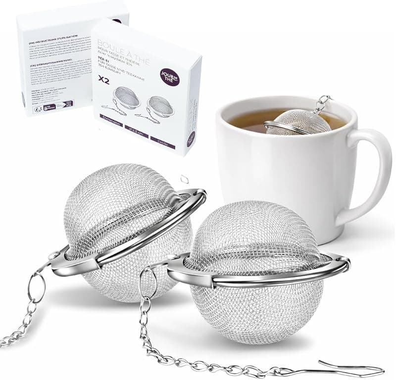 Infuseur boule à thé inox — Lot de 2 réutilisables