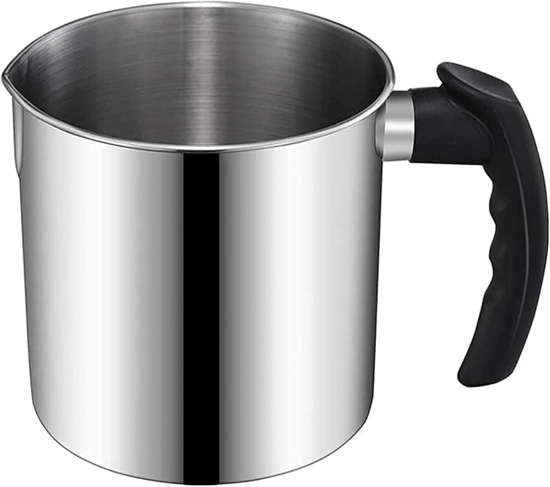 Pichet verseur en inox pour fabrication de bougies — 1,3 litre, bec anti-goutte