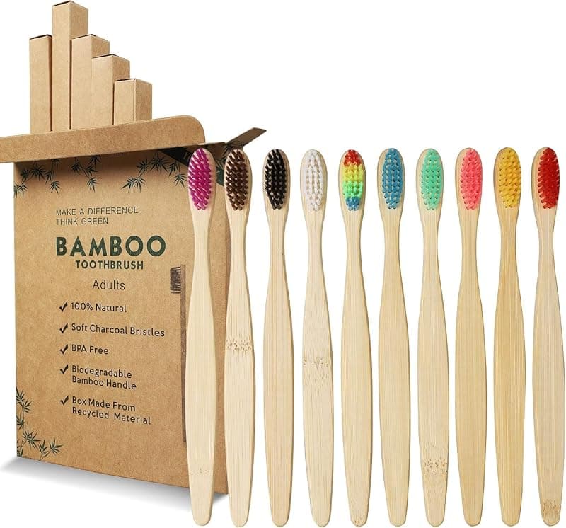 GeekerChip — Lot de 10 brosses à dents en bambou