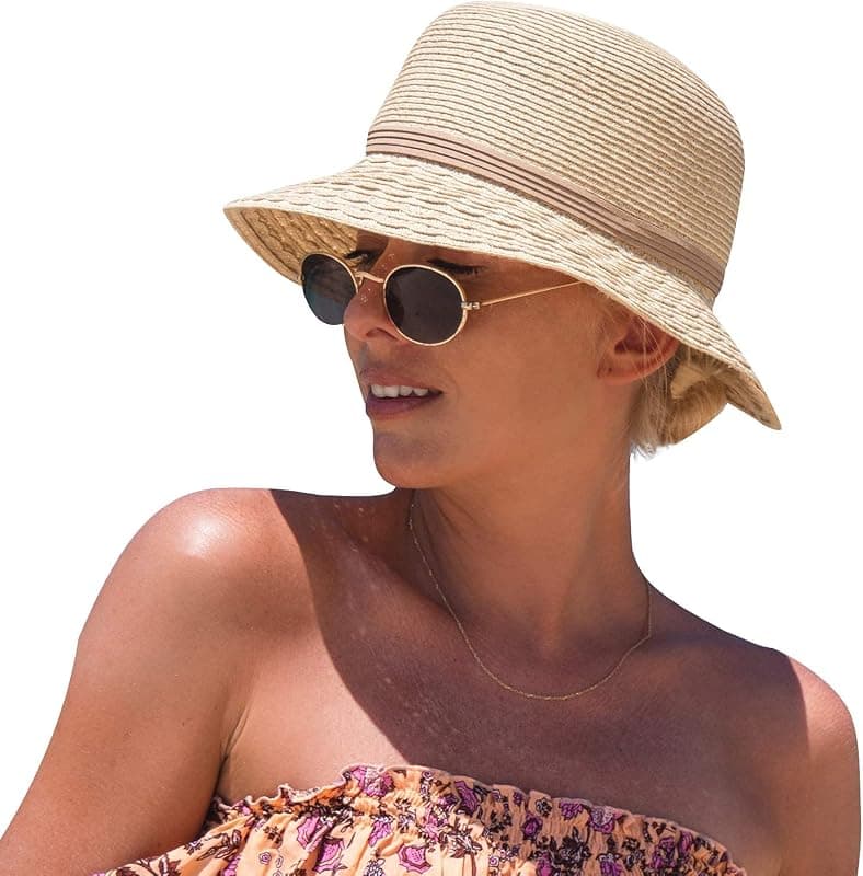 Chapeau de paille pliable pour femme