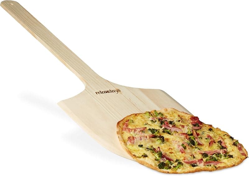 Relaxdays — Pelle à pizza en bois avec longue poignée