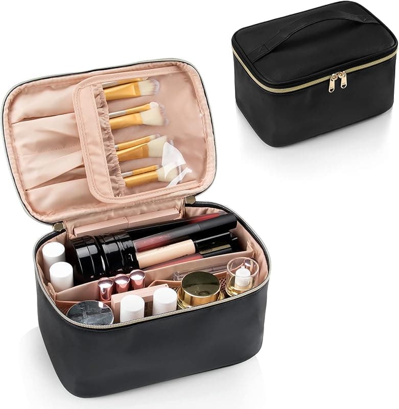 Grande trousse de maquillage de voyage avec séparateur