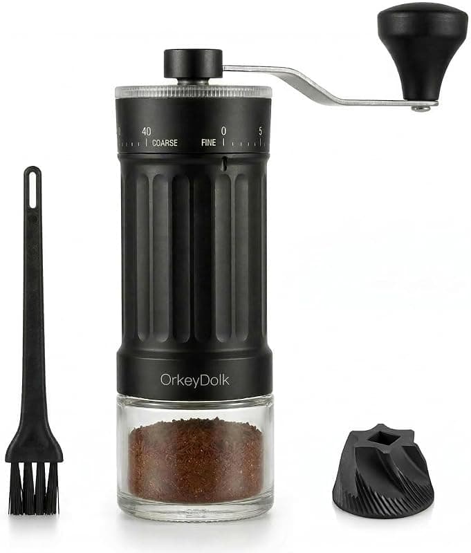 Moulin à Café Manuel Conique Réglable — 40 Niveaux de Mouture