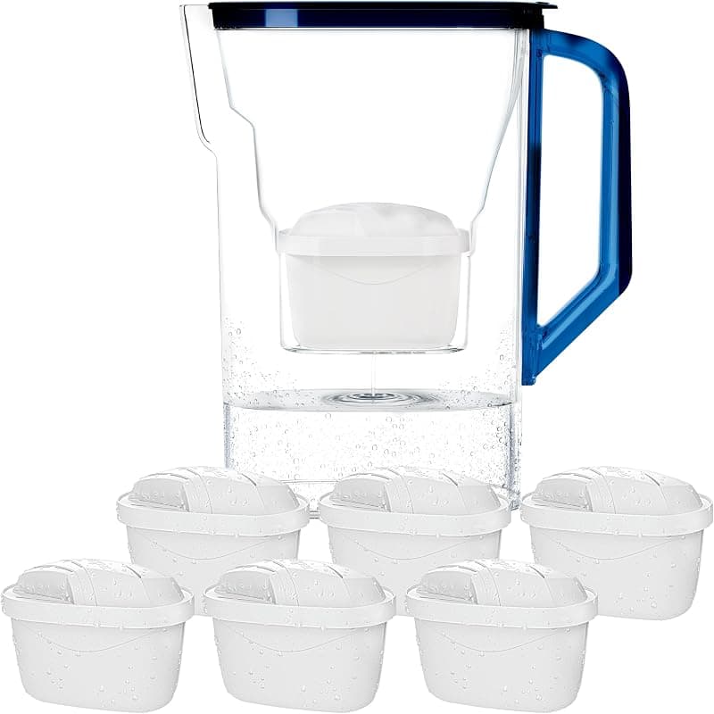 Wessper — Carafe filtrante 2,7 L pour réfrigérateur avec 6 filtres