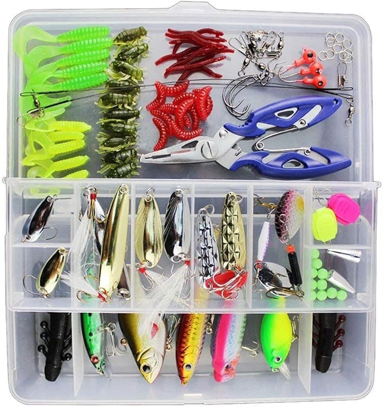 Vicloon — Kit de leurres de pêche 101 pièces avec boîte