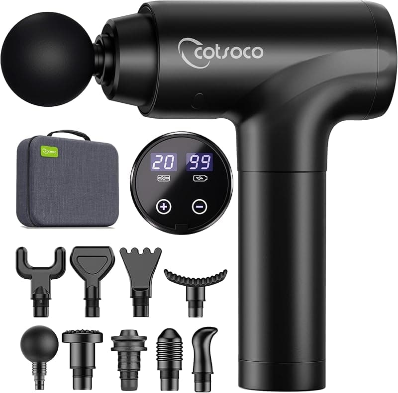 Pistolet de Massage Musculaire Silencieux 9 Têtes