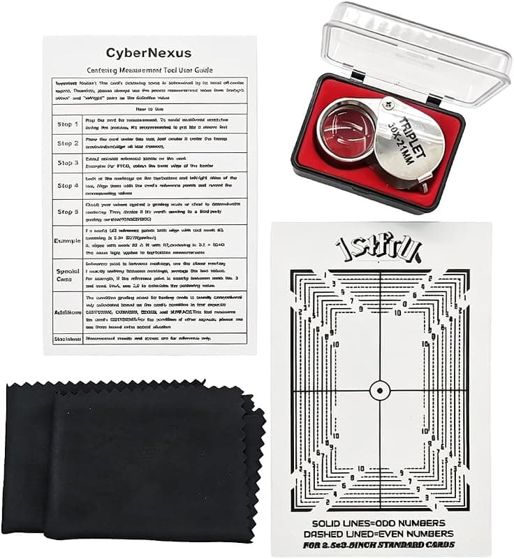 Kit de centrage et d'évaluation de cartes avec loupe