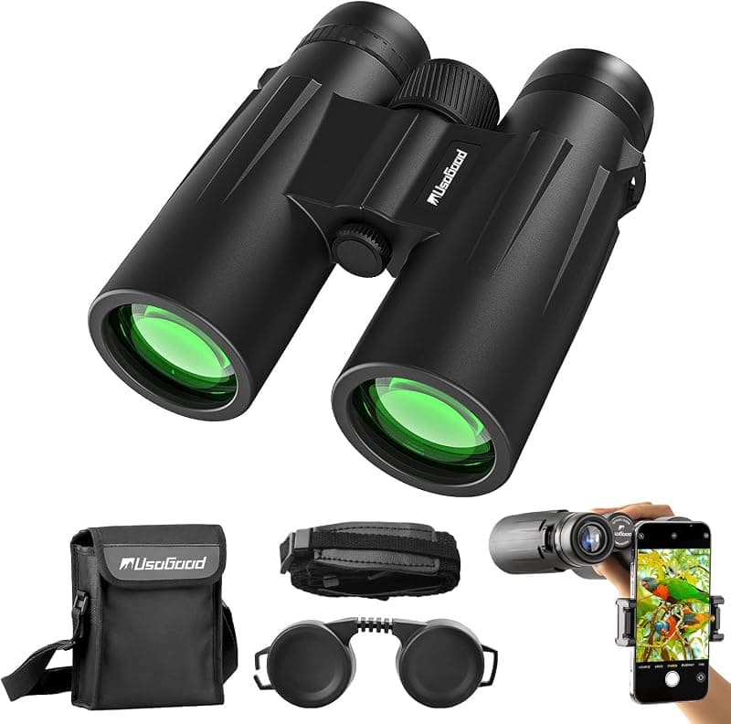 Usogood — Jumelles compactes HD 10x42 avec adaptateur téléphone