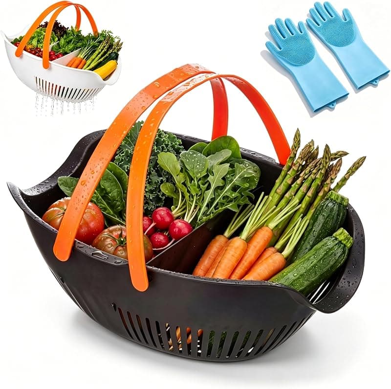 Panier de récolte avec séparateur amovible et trous de drainage