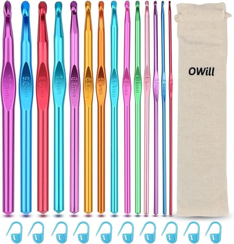 OWill — Set de 24 crochets ergonomiques multicolores