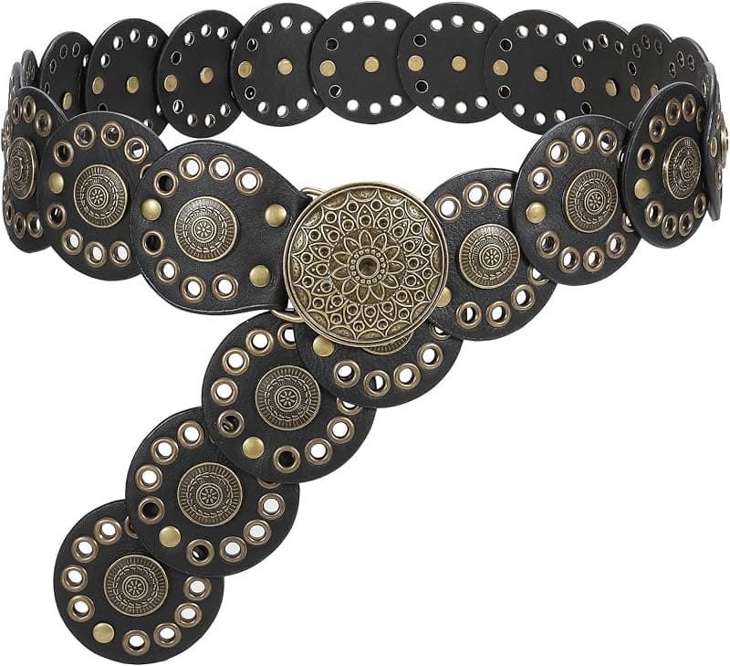 Ceinture en cuir à boucle ronde