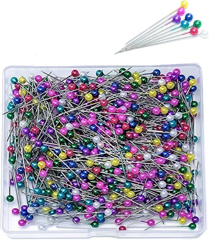 Lot de 600 épingles à tête ronde nacrée colorée 38 mm