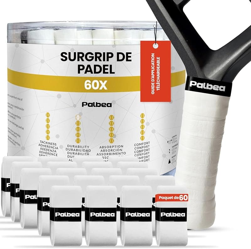 Palbea — Lot 60 Surgrips de Padel Blanc