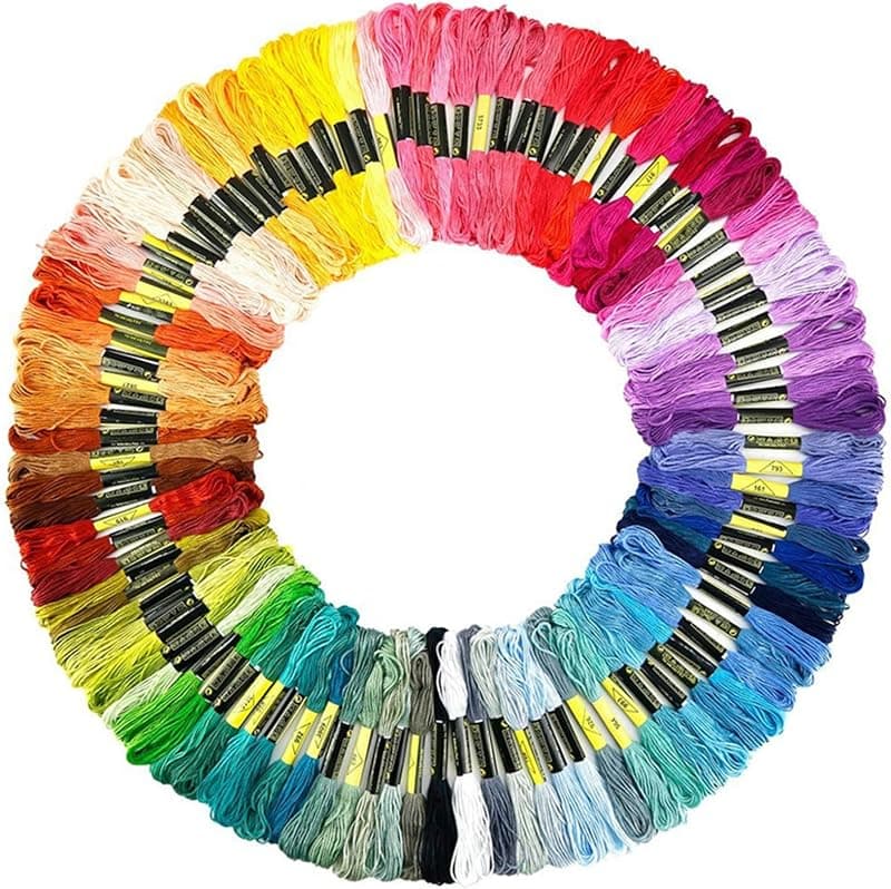 Kit 100 couleurs de fils à broder en coton, 5 m chacun