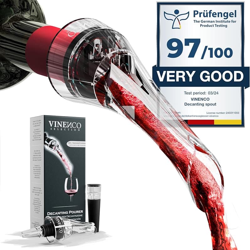 Aérateur bec verseur anti-goutte avec pompe à vin