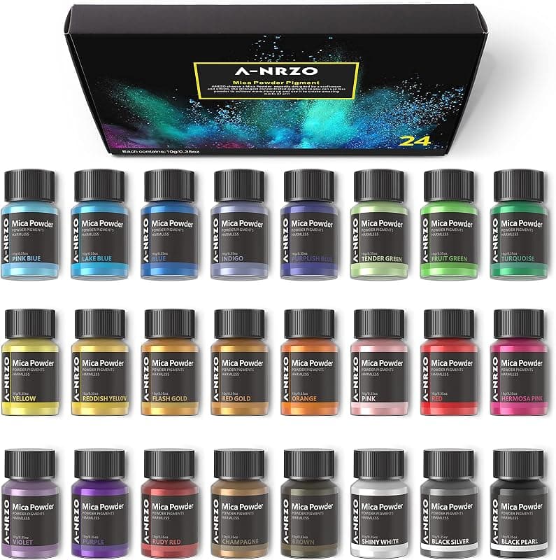Poudres de mica pigments cosmétiques — 24 couleurs × 10 g
