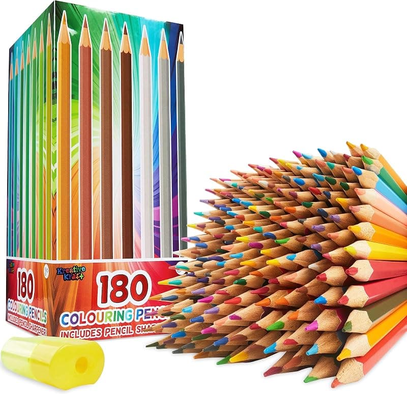 KreativeKraft — Lot de 180 crayons de couleur 30 teintes