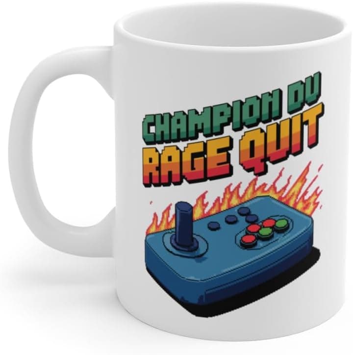 Mug Pixel Art Rage Quit — Gamer Rétro