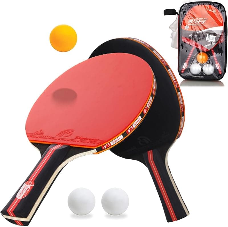Amaza — Lot de 2 Raquettes Professionnelles + 3 Balles