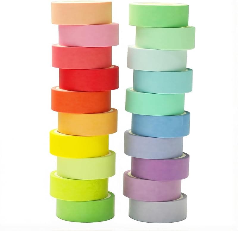 Set de 20 Rouleaux Washi Tape Arc-en-Ciel