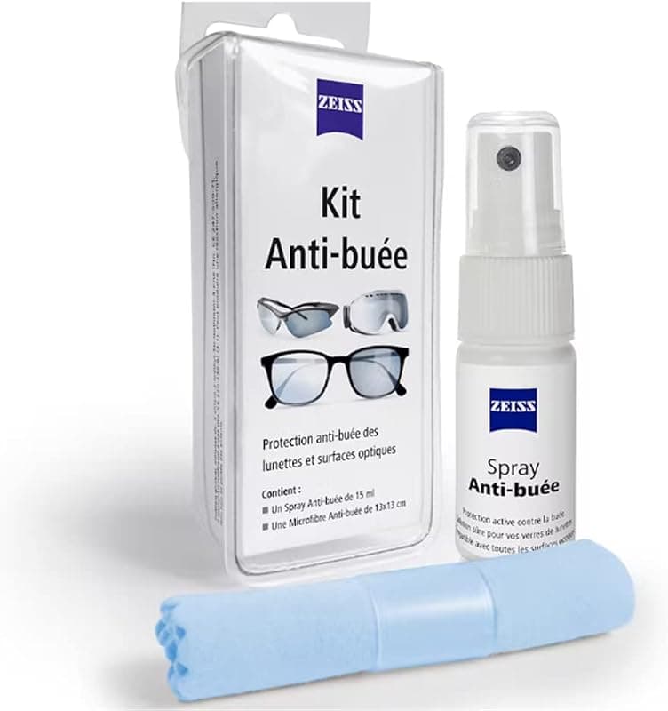 ZEISS — Kit anti-buée spray et chiffon microfibre pour masque et lunettes