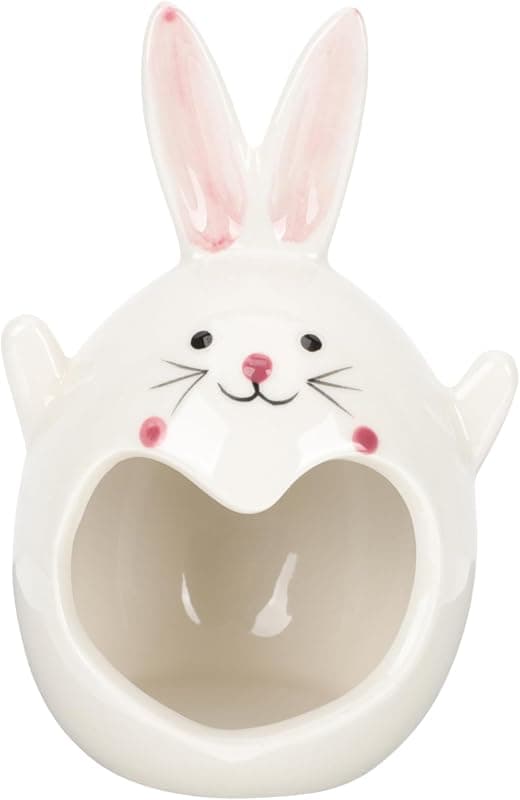 Bougeoir lapin en céramique blanche