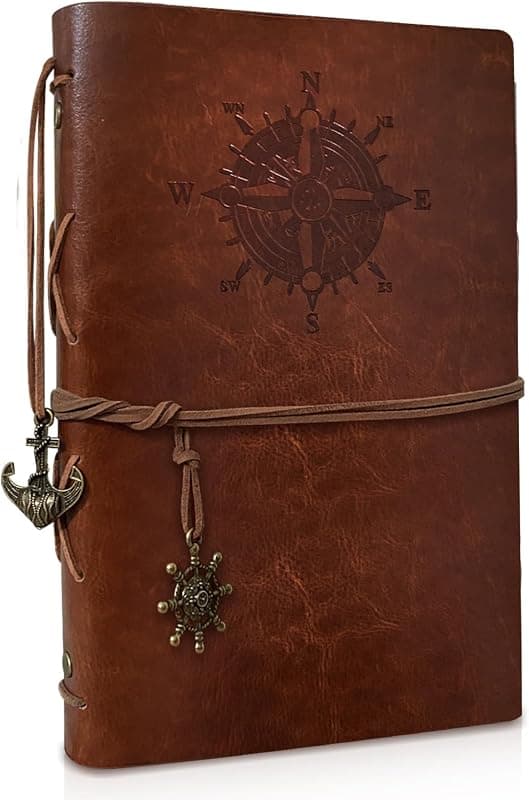 Carnet A5 en Cuir Synthétique Vintage à Anneaux