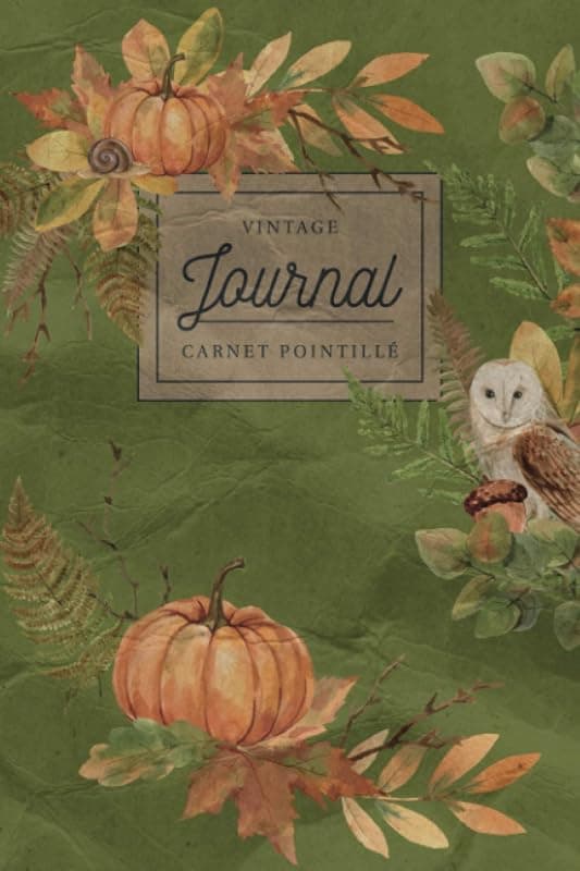 Carnet pointillé vintage — couverture souple, pages numérotées