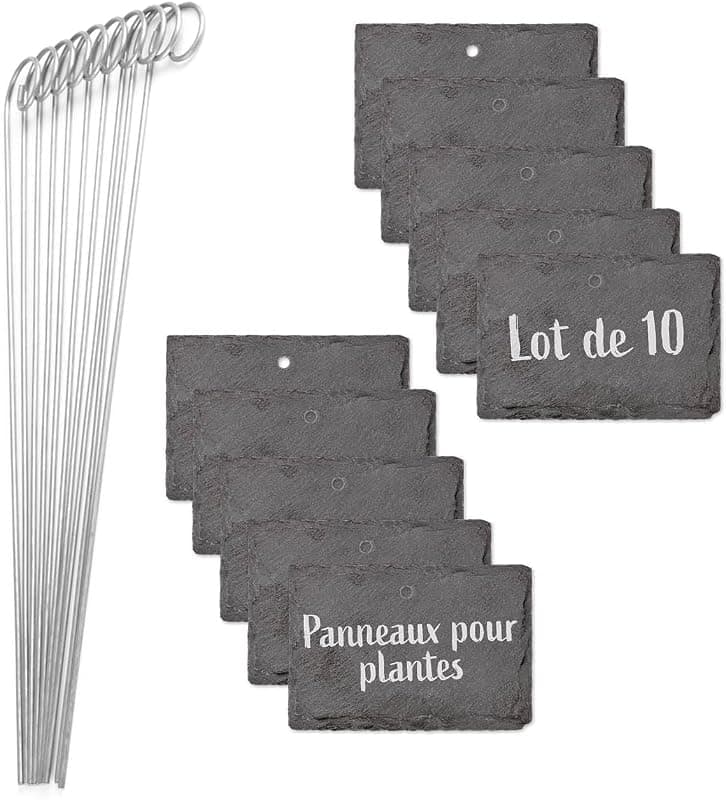 Hoberg — Étiquettes Plantes en Ardoise, Set de 10