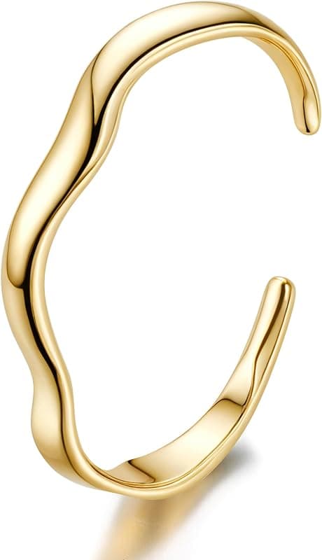 Bracelet Jonc Manchette Plaqué Or 14 Carats