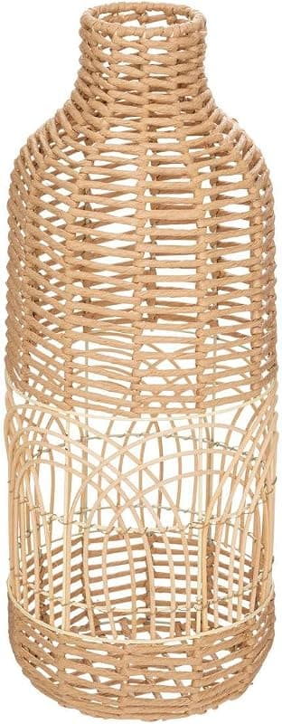 Atmosphera — Grand vase en rotin tressé design ajouré H55 cm