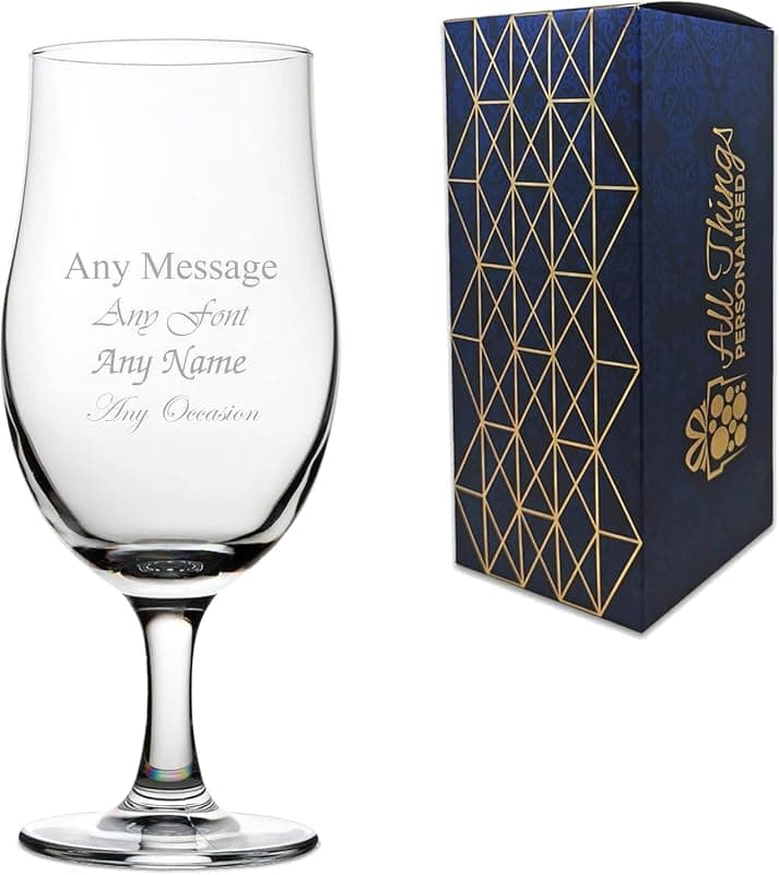 Verre à Bière Pied Personnalisé Gravé Prénom & Message