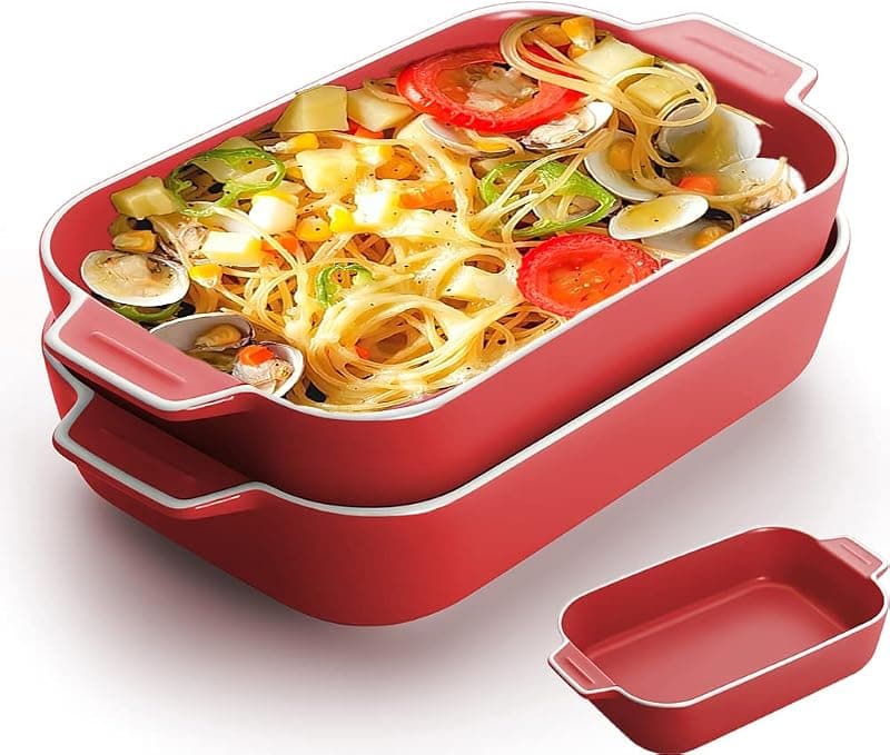 Plats à lasagnes individuels en céramique colorée — Lot de 2