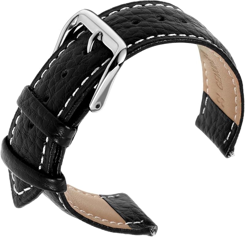 Bracelet en cuir véritable vachette vintage, boucle inox