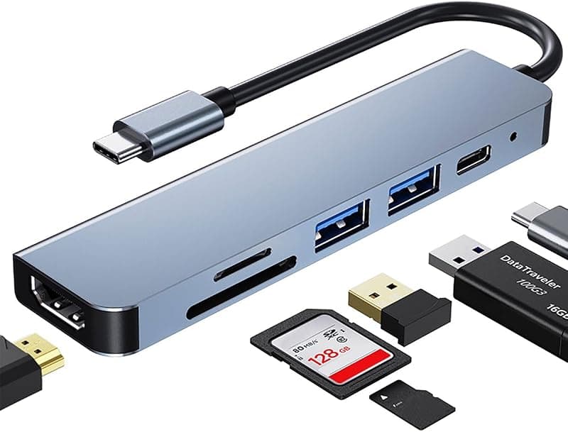 Hub USB-C — Adaptateur multiport 6-en-1