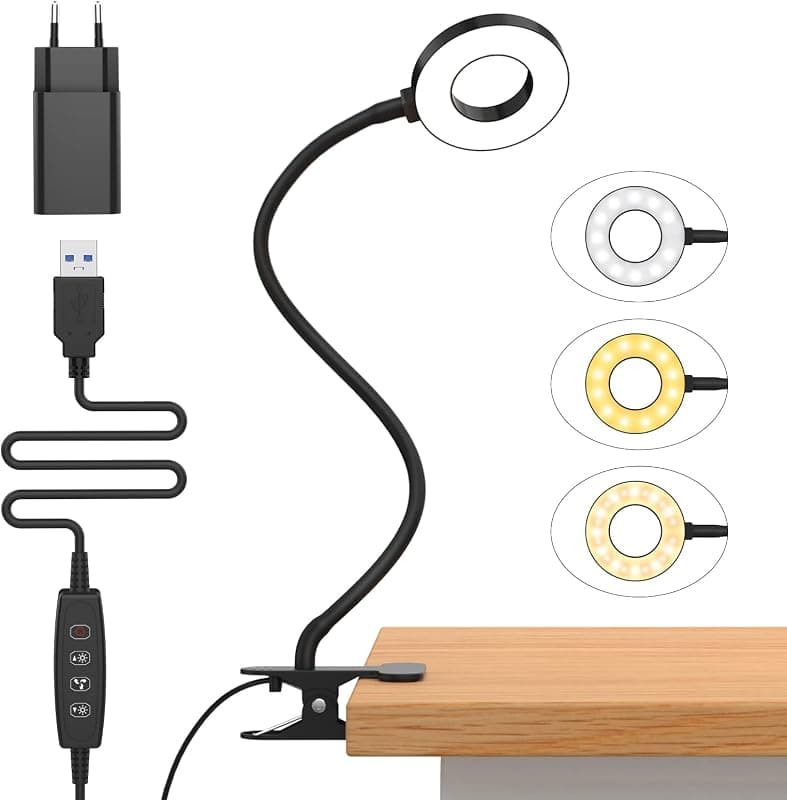iZELL — Lampe de bureau à pince LED