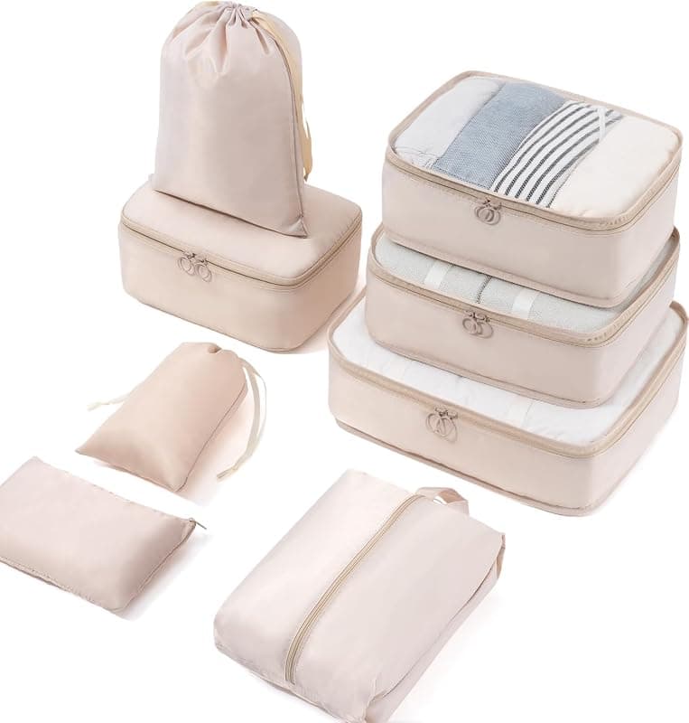 Organisateurs de valise — lot de 8 pochettes de rangement
