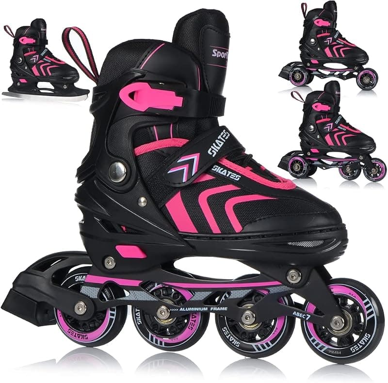 Rollers en ligne 4-en-1 réglables enfants et adultes — roulements ABEC7
