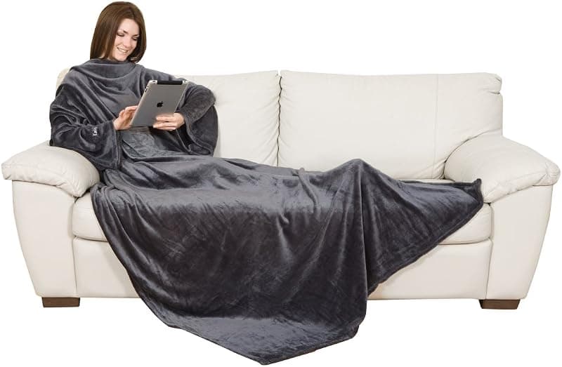 Kanguru Deluxe Loft — Plaid polaire à manches et poche kangourou