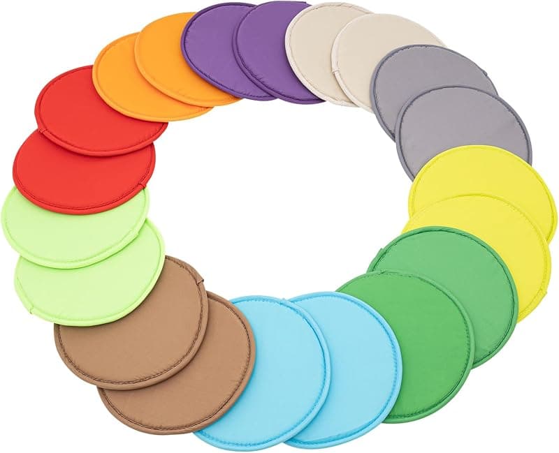 Lot de 20 coussins de sol ronds multicolores 30 cm