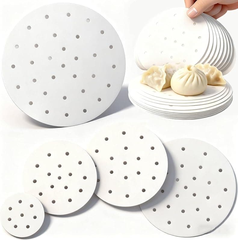 Papier Perforé en Bambou Rond pour Friteuse (250 pièces)