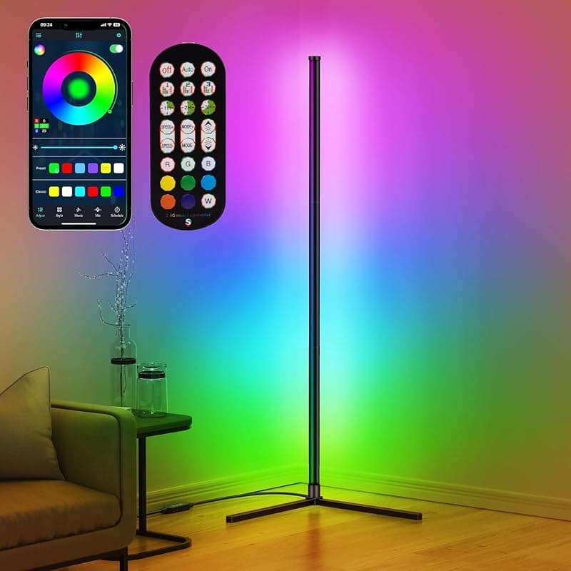 Lampadaire LED connecté 16 millions de couleurs avec synchronisation musicale