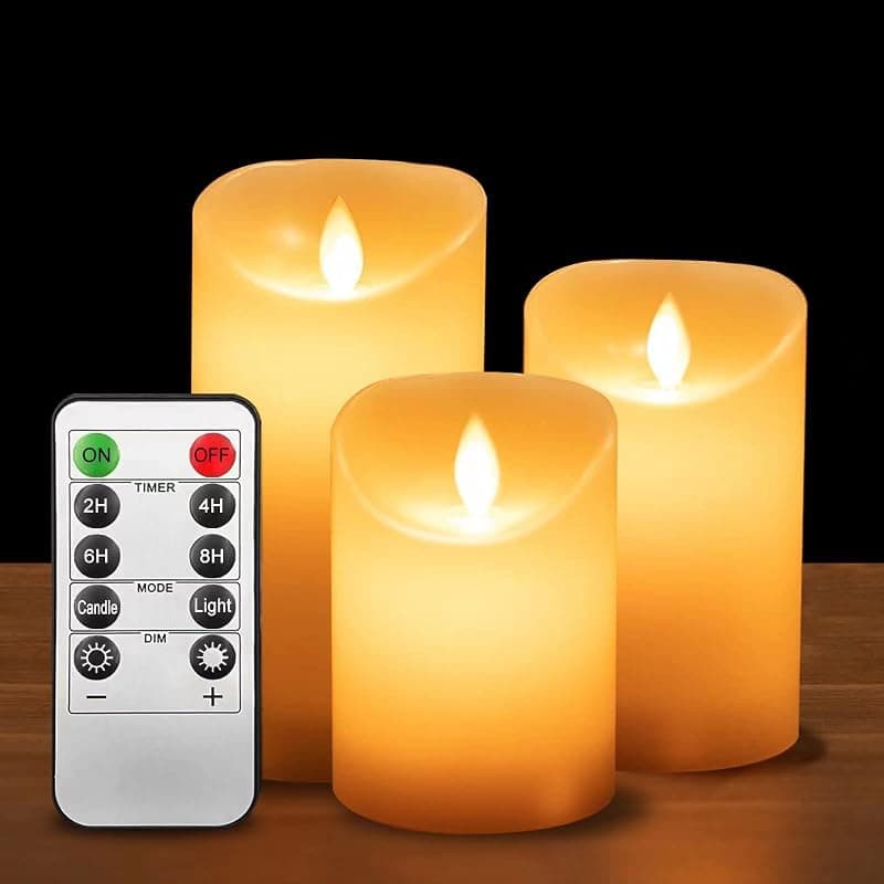 Lot de 3 Bougies LED Vacillantes Halloween
